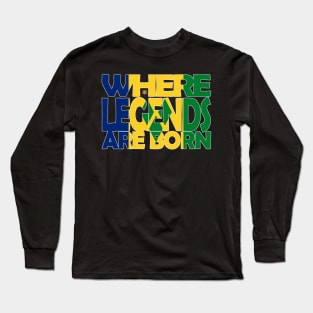 St Vincent Flag - Where Legends Are Born - Soca Mode Long Sleeve T-Shirt